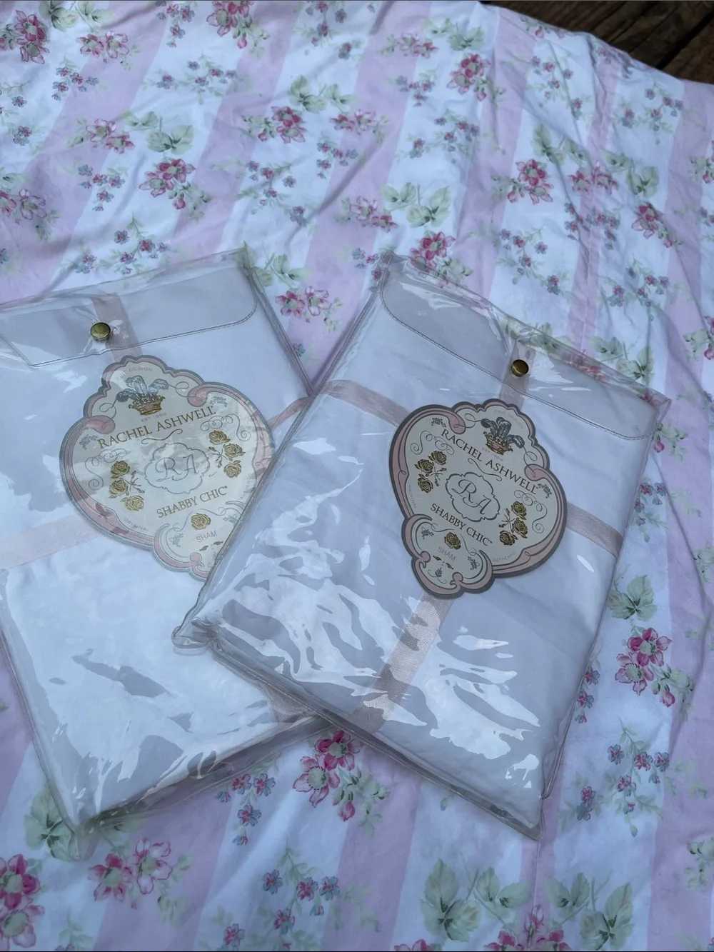 Rachel Ashwell, Shabby Chic NEW WHITE EURO SHAMS